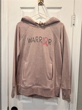 Ideology Breast Cancer Awareness "Warrior" Pink Ribbon Hoodie Small